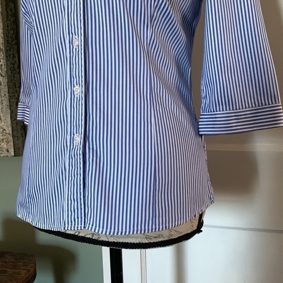 Pink THOMAS PINK JERMYN STREET LONDON 3/4 Sleeve Button Down - Blue/White Stripe - Picture 4 of 15